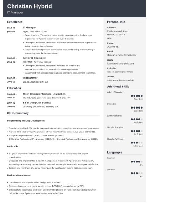 Graphic highlighting the functional resume