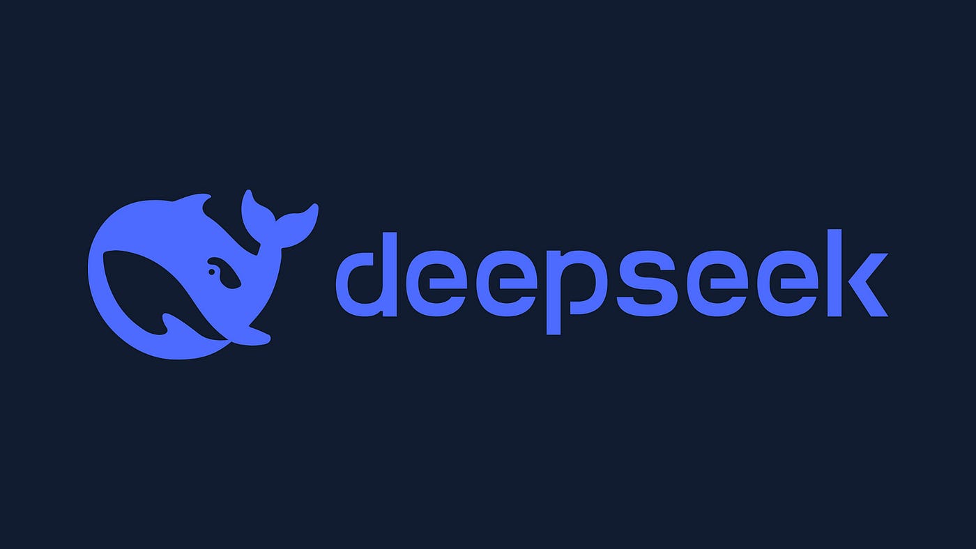 DeepSeek AI logo in blue featuring a whale design. (DeepSeek vs. OpenAI)