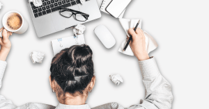 Person looking frustrated at resume edit